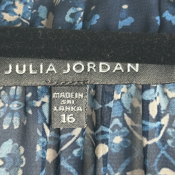 Julia Jordan blue multi printed tiered maxi dress sheer size 16 new raffle - Picture 6 of 11